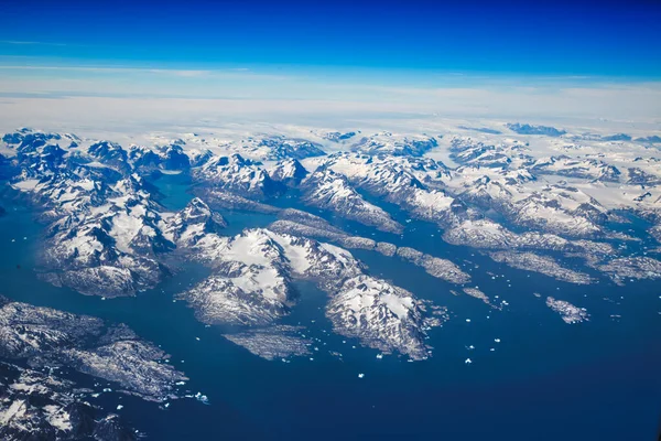 Vista Aérea Los Glaciares Témpanos Escénicos Groenlandia — Foto de Stock
