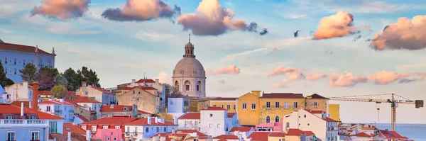 Vue Panoramique Alfama Avec Statue San Vicente Saint Vincent Église — Photo