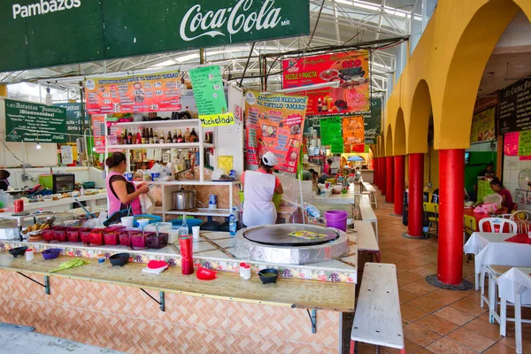 Tepotzotlan México Abril 2018 Comida Rua Restaurantes Perto Praça Central — Fotografia de Stock