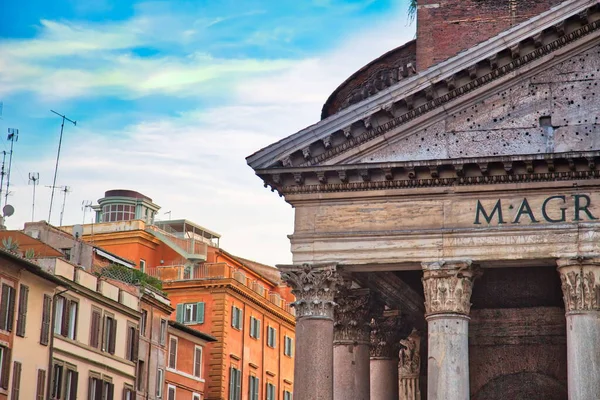 Római Pantheon Templom Történelmi Belvárosában Épült Uralkodása Alatt Augustus — Stock Fotó