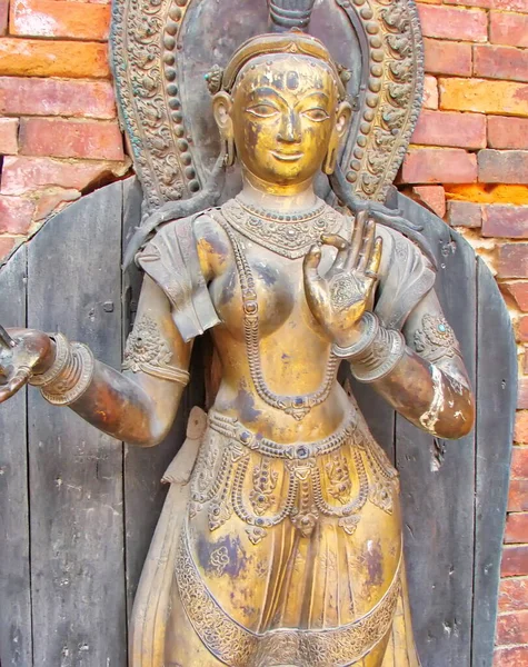 Buddhistiska Tempel Och Typisk Gatuarkitektur Turistdistriktet Thamel Katmandu — Stockfoto