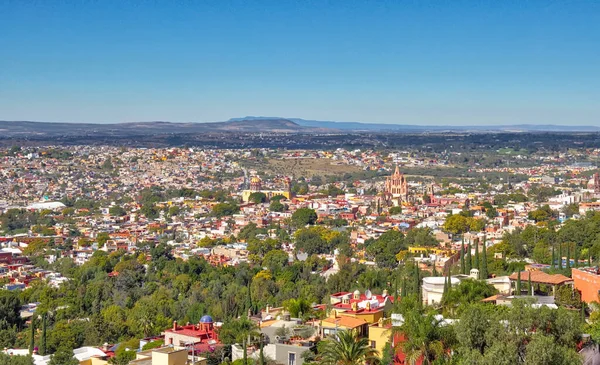 Panorámás Kilátás San Miguel Allende Egy Város Kilátó — Stock Fotó