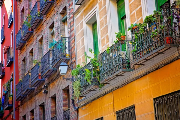 Calles Estrechas Coloridas Madrid Centro Histórico Ciudad España — Foto de Stock