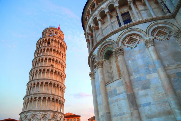 Talya Pisa Nın Eğimli Kulesinin Manzarası — Stok fotoğraf