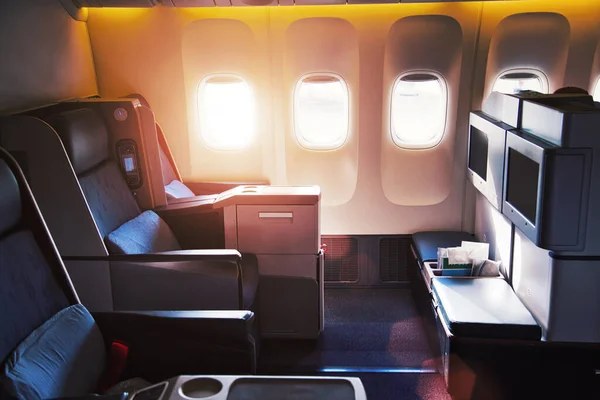 Modern Airplane Interiors First Class Seats — Stock Photo, Image