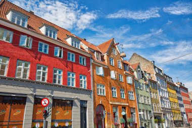 Kopenhag, Danimarka-1 Ağustos 2018: Tarihi kent sokakları