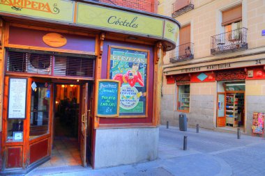 MADRID, İSPA-ECTOBER 6: Madrid 'in Tarihi Şehir Caddeleri