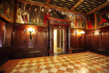 Boston, MA, ABD-20 Ekim 2017: Halk Kütüphanesi İçişleri