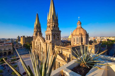 Landmark Guadalajara Central Cathedral (Cathedral of the Assumption of Our Lady) in historic city center clipart