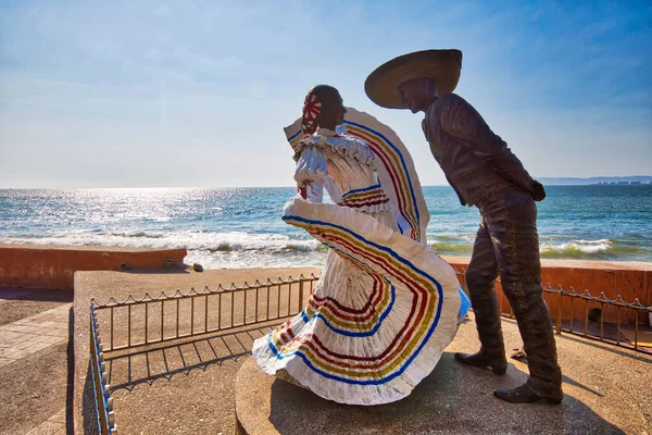 Puerto Vallarta México Abril 2018 Famosas Esculturas Pitoresco Calçadão Oceânico — Fotografia de Stock