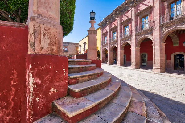 Mexikó Színes Épületek Utcák San Miguel Allende Történelmi Belvárosában — Stock Fotó