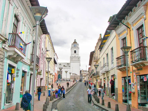 Quito Ekvador Ağustos 2016 Eski Tarihi Kent Merkezinde Quito Caddeleri — Stok fotoğraf