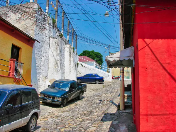 Kleurrijke Flores City Straten Guatemala — Stockfoto