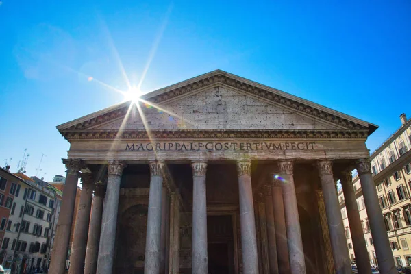 Rome Italy October 2017 Scenic Rome Streets Roman Pantheon Temple — Stock Photo, Image