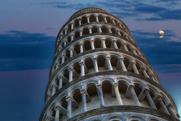 Talya Pisa Nın Eğimli Kulesinin Manzarası — Stok fotoğraf