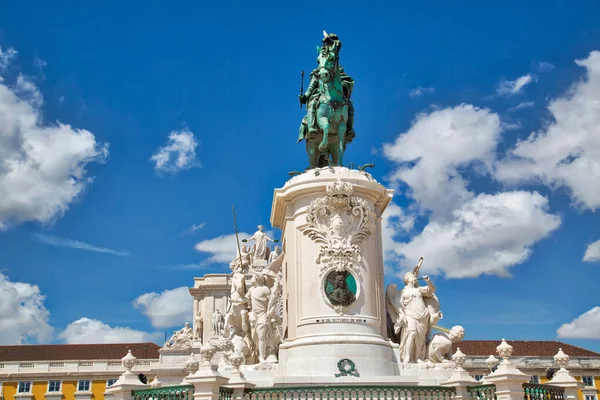 Berühmter Commerce Plaza Praca Comercio Lissabon Mit Blick Auf Den — Stockfoto