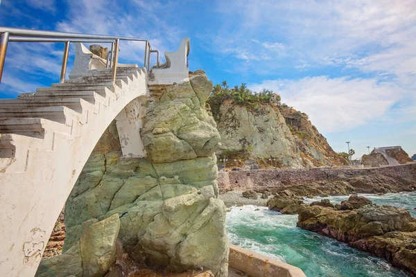 Natursköna Strandpromenaden Mazatlan Malecon Med Havsutsikt Och Natursköna Landskap — Stockfoto