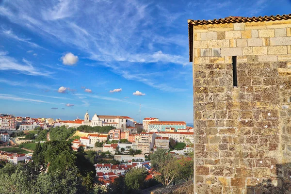 Lizbona Panoramiczny Widok George Castle Lookout — Zdjęcie stockowe