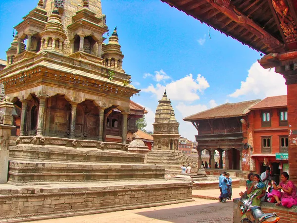 Бхактапур Непал Жовтня 2018 Сценічні Вулиці Храми Історичному Центрі Міста — стокове фото