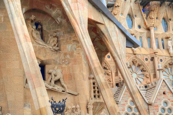 Barcelona Catalonia Espanha Outubro Catedral António Gaudi Sagrada Família Torre — Fotografia de Stock