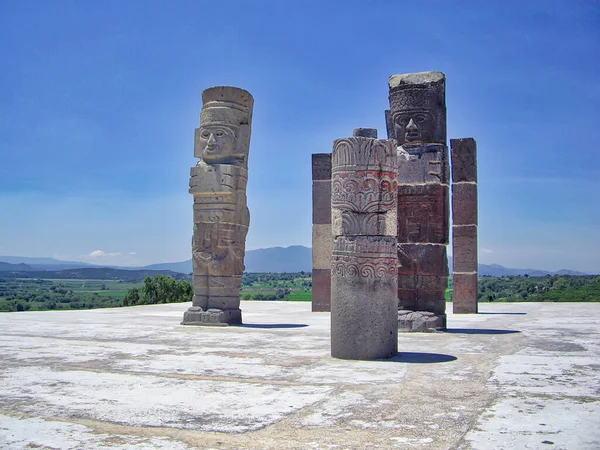 Famous Tula Pyramids Statues — Stock Photo, Image