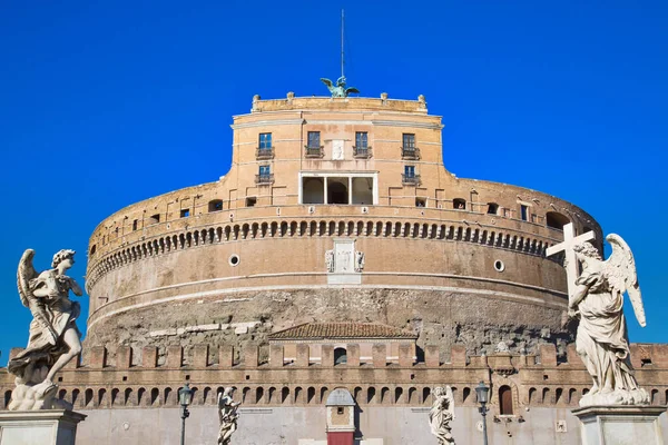 Szent Angelo Kastély Híd Castel Sant Angelo Rómában — Stock Fotó