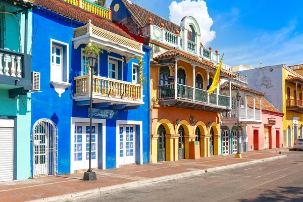Cartagena Kolumbia Grudnia 2019 Malownicze Kolorowe Ulice Kartageny Zabytkowej Dzielnicy — Zdjęcie stockowe