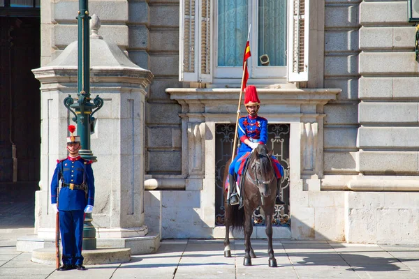 Madri Espanha Outubro 2016 Mudança Guarda Nacional Frente Palácio Real — Fotografia de Stock