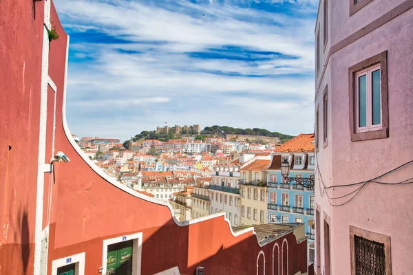 Lisboa Portugal Outubro 2018 Edifícios Coloridos Centro Histórico Lisboa Perto — Fotografia de Stock