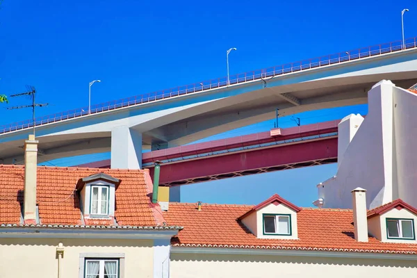 Lisbon Landmark Suspension April Bridge — Stock Photo, Image