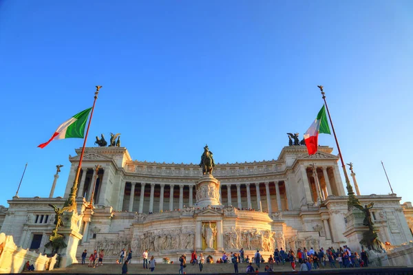 Rom Italien September Wahrzeichen Altare Della Patria Bei Sonnenuntergang September — Stockfoto