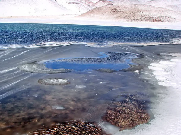 Vistas Panorâmicas Torno Lago Miscanti Lagoa Miniques Chile — Fotografia de Stock