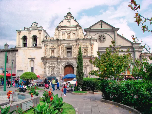 Quetzaltenango Guatemala Janeiro 2017 Quetzaltenango Central Plaza Ruas Centro Histórico — Fotografia de Stock