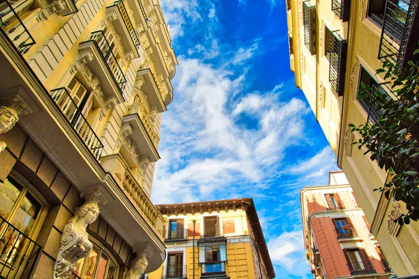 Smalle Straatjes Van Madrid Het Historische Stadscentrum — Stockfoto