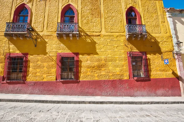 Colorful buildings and streets of San Miguel de Allende in historic city center