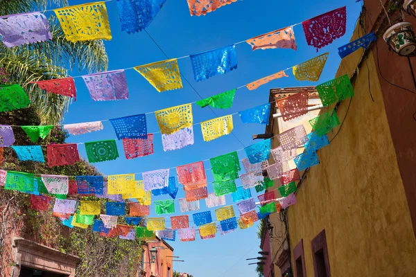 Mexiko Bunte Gebäude Und Straßen Von San Miguel Allende Historischen — Stockfoto