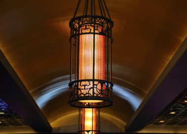 Las Vegas, ABD 'deki Lüks Otel. İç mekan. lamba