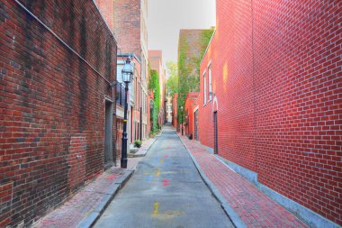 Gün batımında Boston Beacon Hill