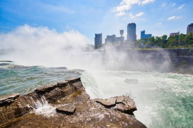 Buffalo, ABD-20 Temmuz 2018: Niagara Şelalesi, Amerikan Tarafı, Buffalo