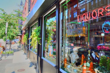 BOSTON, MA, ABD-ECTOBER 20, 2017: Scenic Boston North End Sokakları