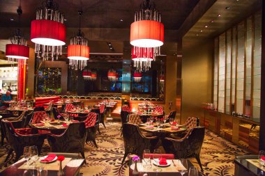 Las Vegas, Nevada-7 Eylül 2018: Kumarhaneye yakın bir yerde restoran