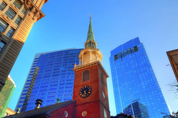 Boston Ruas Centro Dia Ensolarado Brilhante — Fotografia de Stock