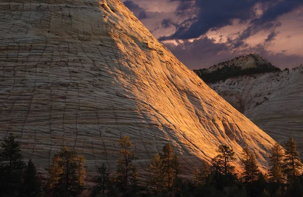 Paisagens Panorâmicas Zion Park Pôr Sol — Fotografia de Stock