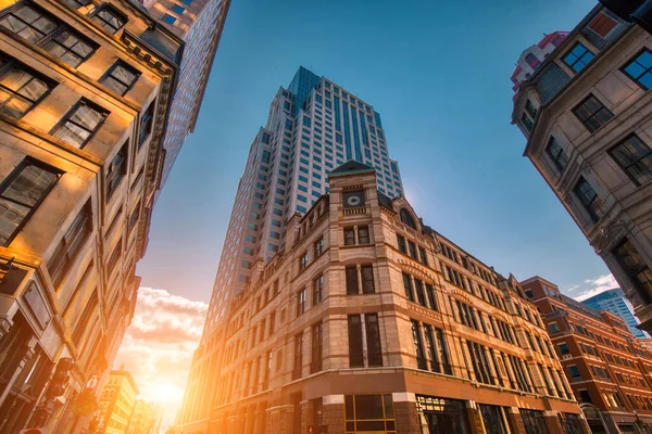 Boston Usa Juli 2019 Szenisches Finanzviertel Und Skyline Der Innenstadt — Stockfoto