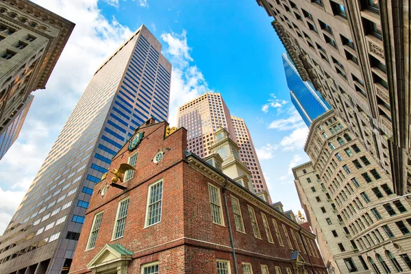 Boston Historic Center Streets Bright Sunny Day — Stock Photo, Image