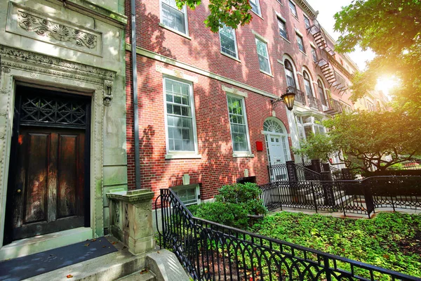 Boston Typical Houses Historic Center Back Bay — Stock Photo, Image