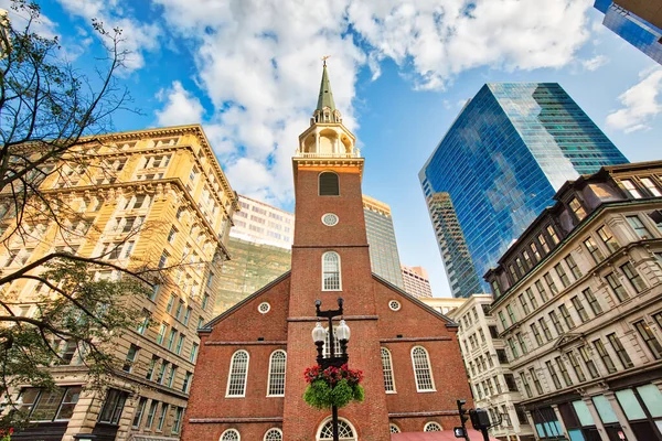 Boston Historic Center Streets Bright Sunny Day — Stock Photo, Image