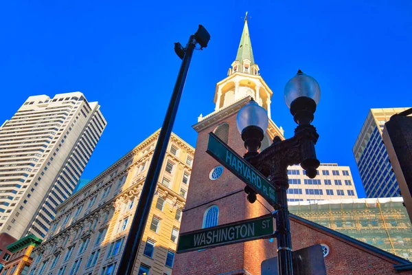 Boston Ruas Centro Histórico Dia Ensolarado Brilhante — Fotografia de Stock