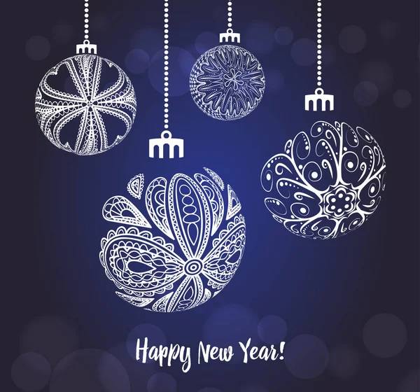 Kar taneleri topları için Noel kartpostalı