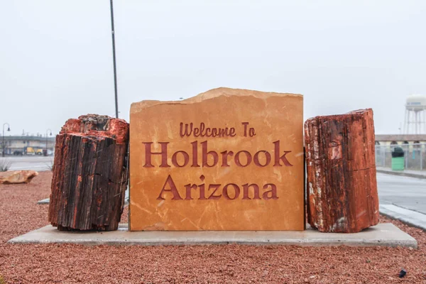 Holbrook Arizona Amerika Aralık 2918 Hoşgeldiniz Holbrook Arizona Sign Için — Stok fotoğraf